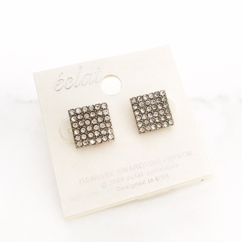 Swarovski Crystal Retro Square Studs